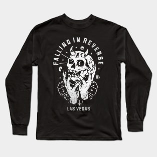 skull lasvegas vintage falling in reverse tour  black shirt gift fans logo text Long Sleeve T-Shirt